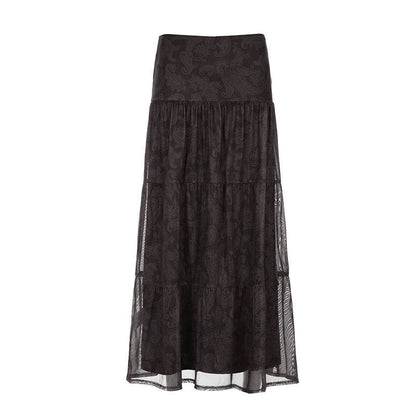 Retro Paisley Printed Skirt Women's Low Waist Midi skirt