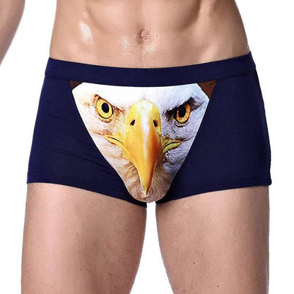 Printed Wolf Head Big Bird  Men's Boxer Briefs Underwear