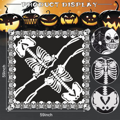 Halloween Lace Poncho Plus Size Halloween Skeleton Cape Day Of The Dead Costumes For Women 59 Inches X 59 Inches -Selling On Amazon Is Prohibited