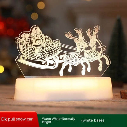 Décoration de Noël Lampe 3D Acrylique LED Veilleuses Nouvel An Saint-Valentin Cadeau de Noël pour Enfants Ornements de Noël