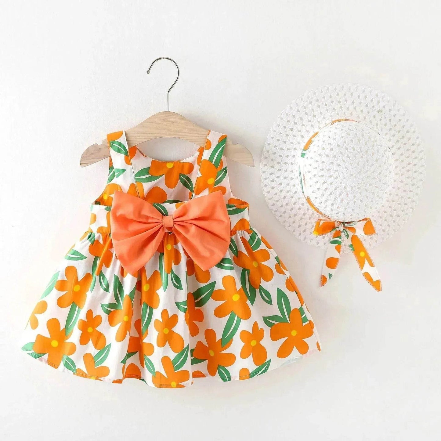 Casual Newborn Baby girl Printed Bow Princess Dress