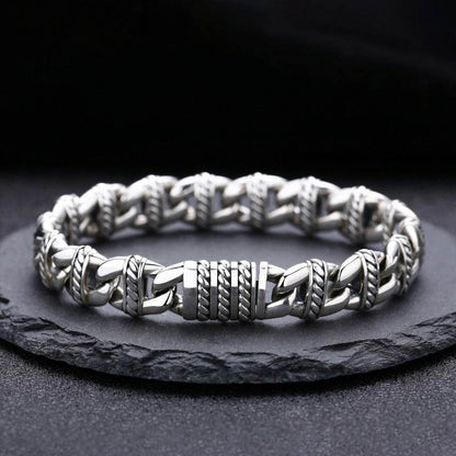 Sterling Silver Pig Nose Bracelet Thick Type Personality