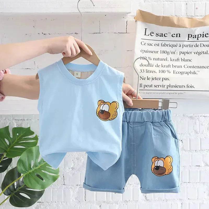 Vêtements pour enfants Ensemble gilet décontracté d'été deux pièces pour garçons