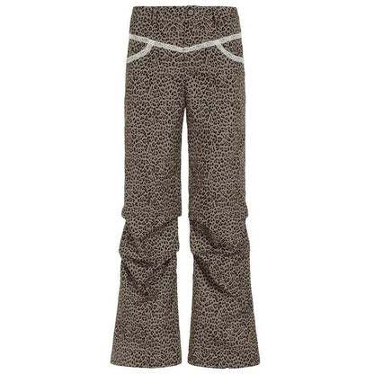 Slim Woven Leopard Print Casual Pants For Women