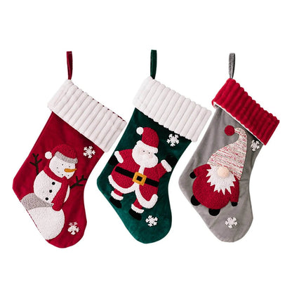 Christmas Decorations Gold Velvet Patch Christmas Stockings