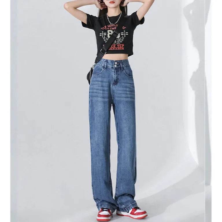 Thin And Lightweight Tencel Soft Baggy Jeans Pant For Women