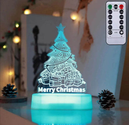 Décoration de Noël Lampe 3D Acrylique LED Veilleuses Nouvel An Saint-Valentin Cadeau de Noël pour Enfants Ornements de Noël