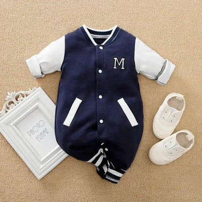 Baby One-piece Spring And Autumn Romper Baseball Uniform cloth