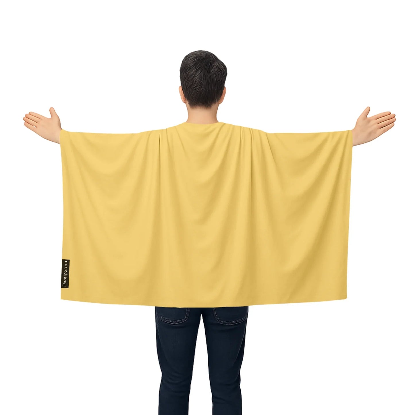 Light Orange Flag Cape - Lightweight Polyester - Slip-On Style
