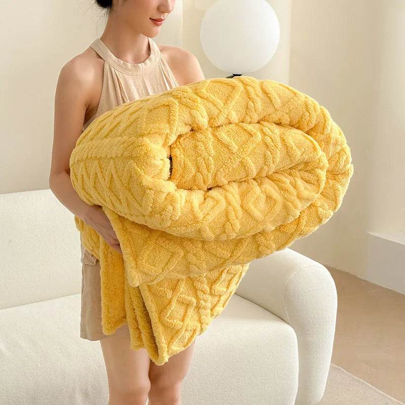 Couverture de canapé en velours double face monocouche, douce pour l'hiver