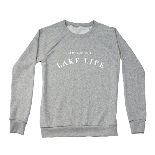 Sweat-shirt ras du cou "Lake Life" pour femme, gris chiné