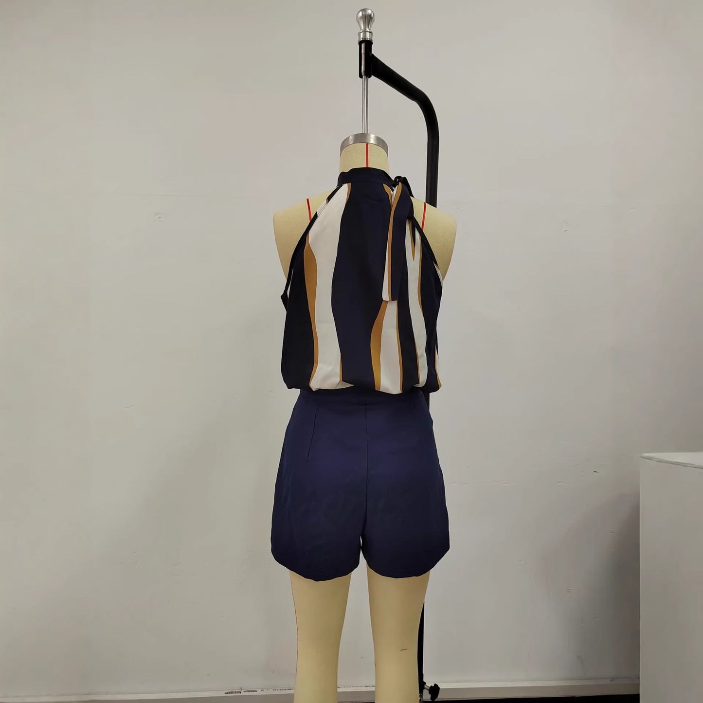 Solid-Color Elegant Double-Breasted Blazer And Shorts Set