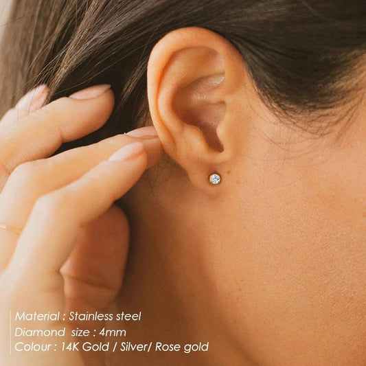 Boucles d'oreilles clous fantaisie 12 cristaux