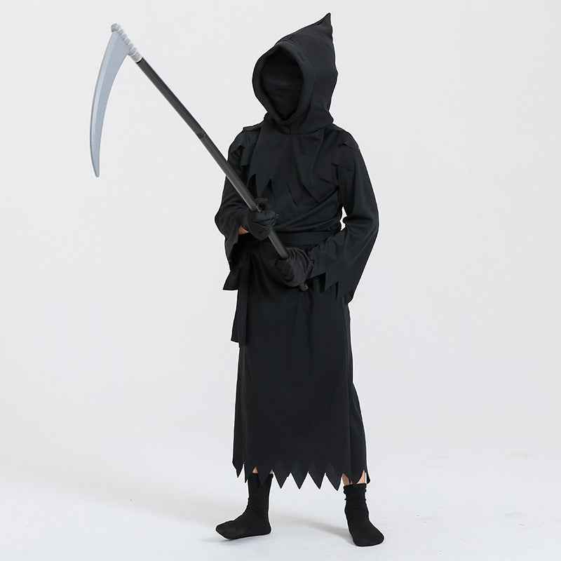 Children's Grim Reaper Halloween Costume – Hooded Cosplay Outfit for Boys & Girls