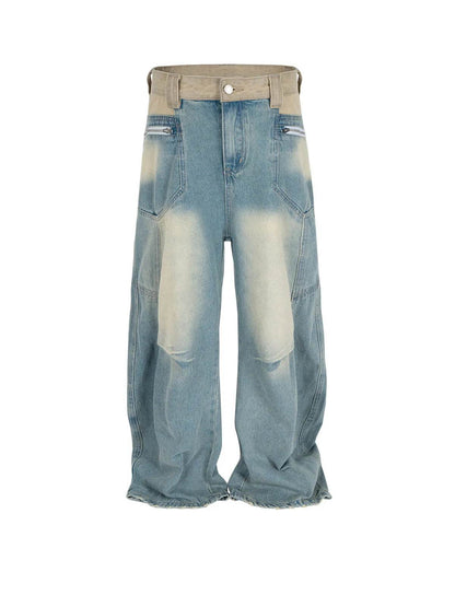 Washed Distressed Design Baggy Jeans Pant For Men And Women