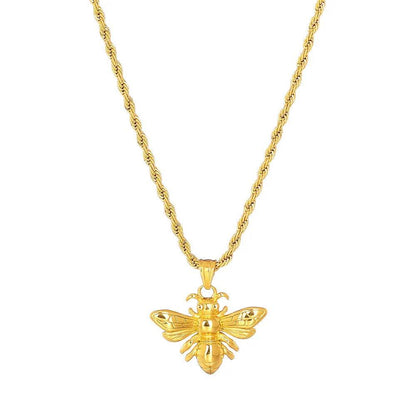 Titanium Steel Bee Necklace Stainless Steel gold
