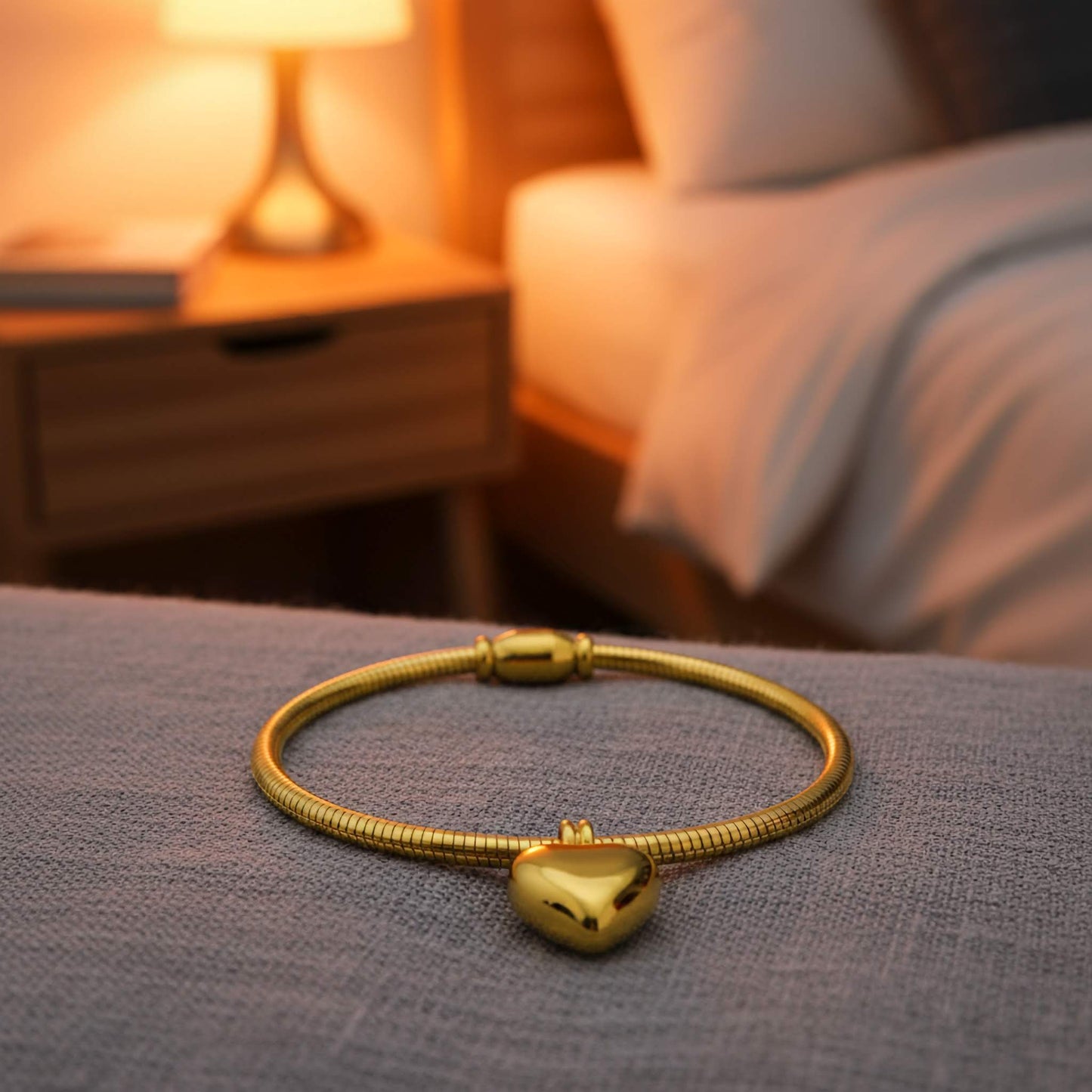 Bracelet Charme Cœur Minimaliste en Plaqué Or - Bijou Délicat en Plaqué Or 18 Carats