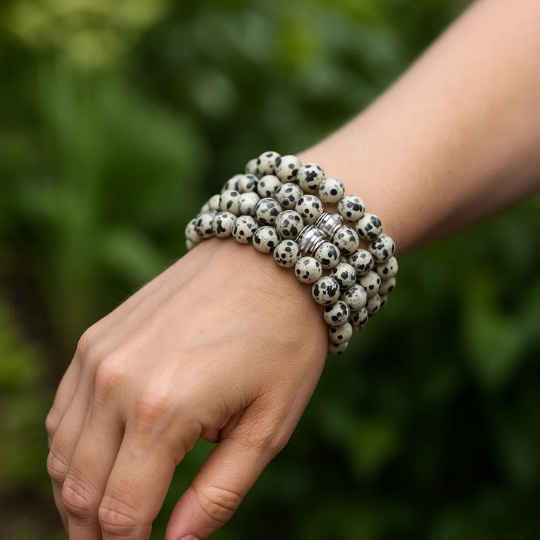 Dalmatian Jasper Gemstone Bracelet | The Stone of Playfulness