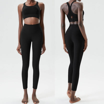 2pcs set Yoga Clothes Sleeveless Crop Workout top and Gym Leggings