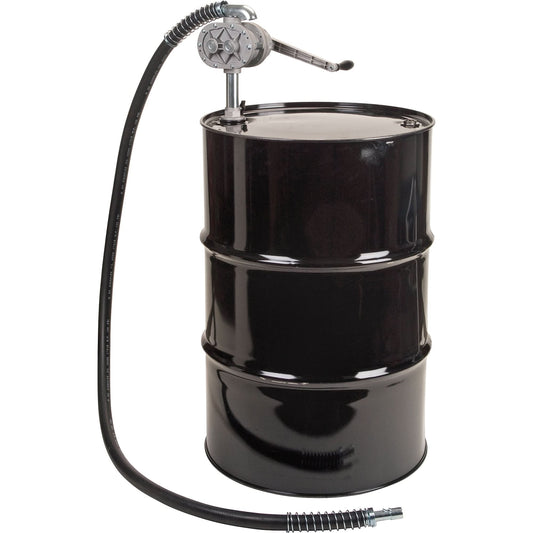 Rotary Lobe Type Drum Pump, Aluminum/Steel, Fits 55 Gal., 1 liter per revolution
