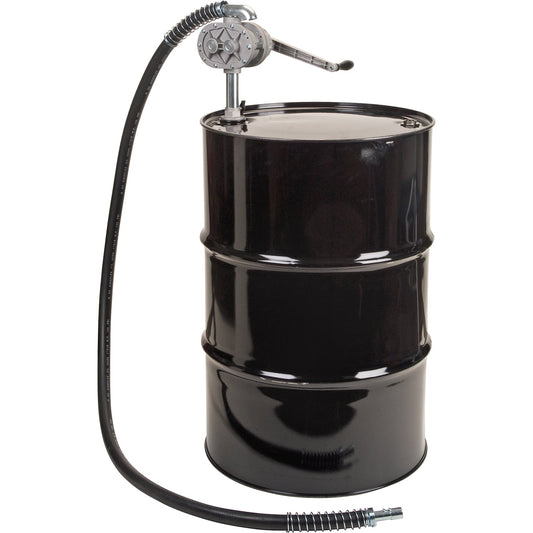 Rotary Lobe Type Drum Pump, Aluminum/Steel, Fits 55 Gal., 1 liter per revolution