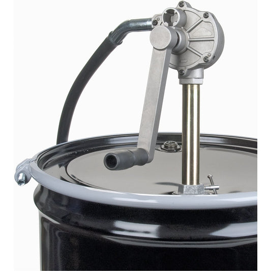 Rotary Type Drum Pump, Aluminum, Fits 15-55 Gal., 6-3/4 oz. per revolution