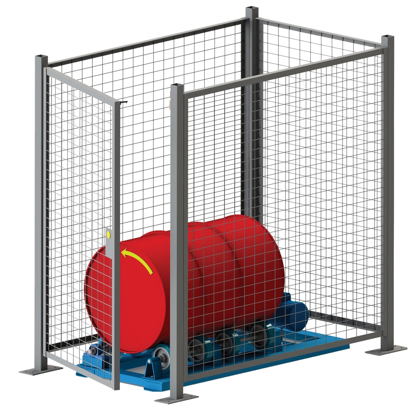 Rouleau compacteur fixe – Enceinte de protection