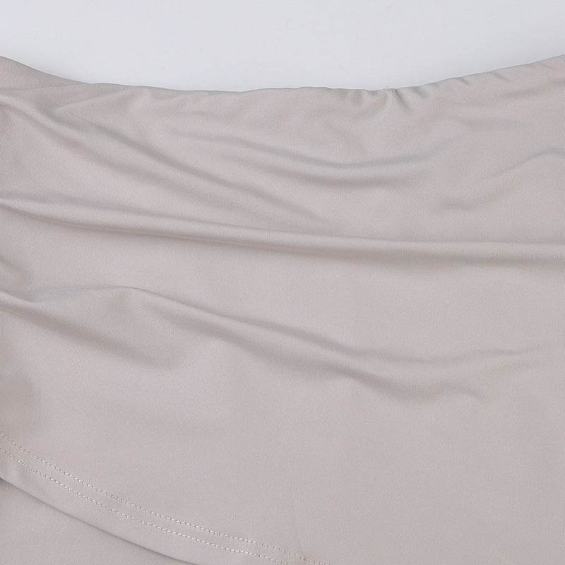 Jupe longue fendue asymétrique taille haute