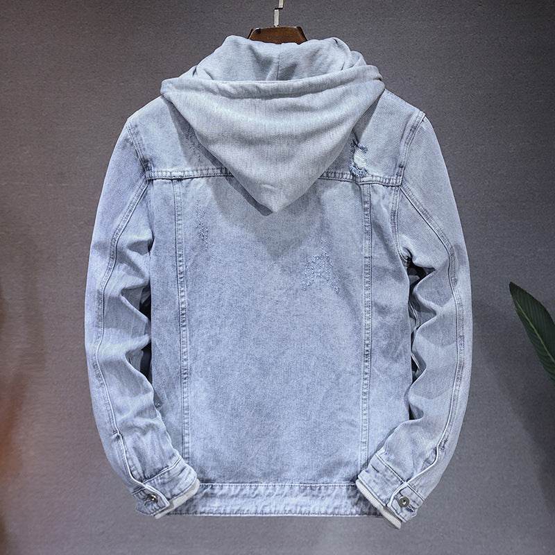 Men's Jacket Detachable Hooded Denim Jacket Men Jeans