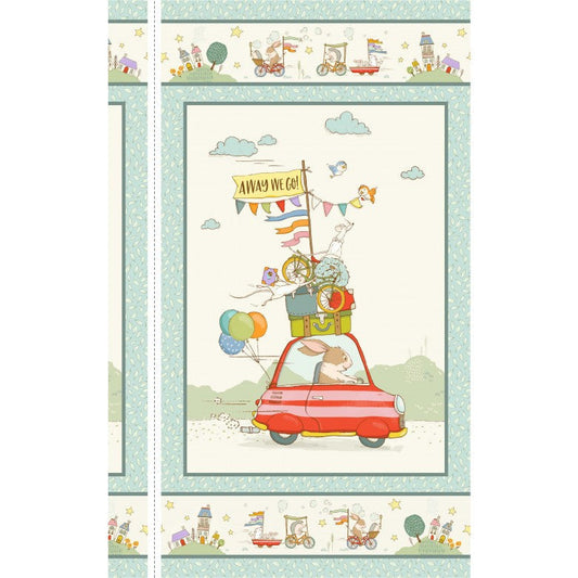 City Hoppers - Away We Go Quilt Panel