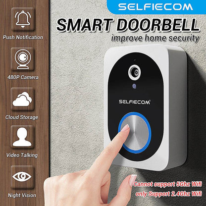 D10 Intelligent Wireless Doorbell Camera With Rechargeable Battery, Two-way Audio, 2.4G Wi Fi, APP Remote Intercom, Free Rolling Cloud Storage Built-in Battery