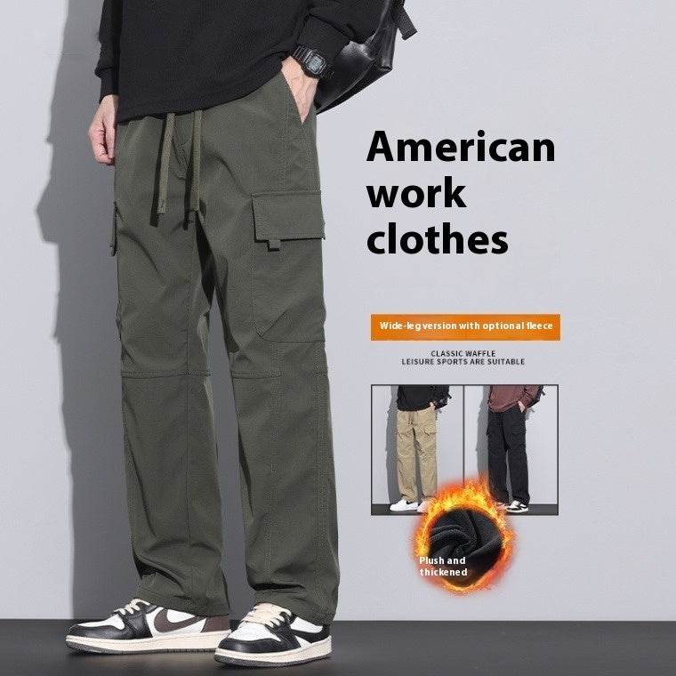 Pants Trousers Men – High Waist Cotton Trousers with Fleece
