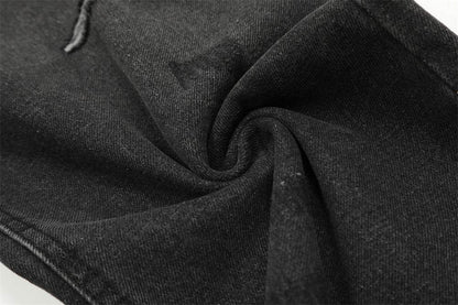 Pocket Design Loose Denim Straight-leg Trousers Men Jeans