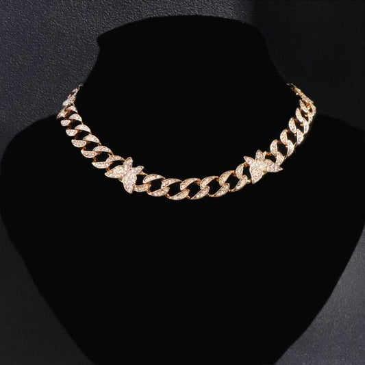 Chaîne maillons papillon cubains 18 carats