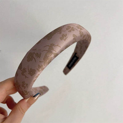 Fashion Presbyopic French Satin Vintage Sponge Silk Satin Padded Headband
