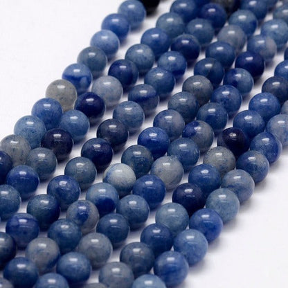 Perles de pierre précieuse d'aventurine bleue