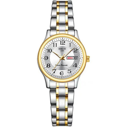 Ultra-Thin Stainless Steel Strap Watch, Double Calendar, Luminous, Waterproof