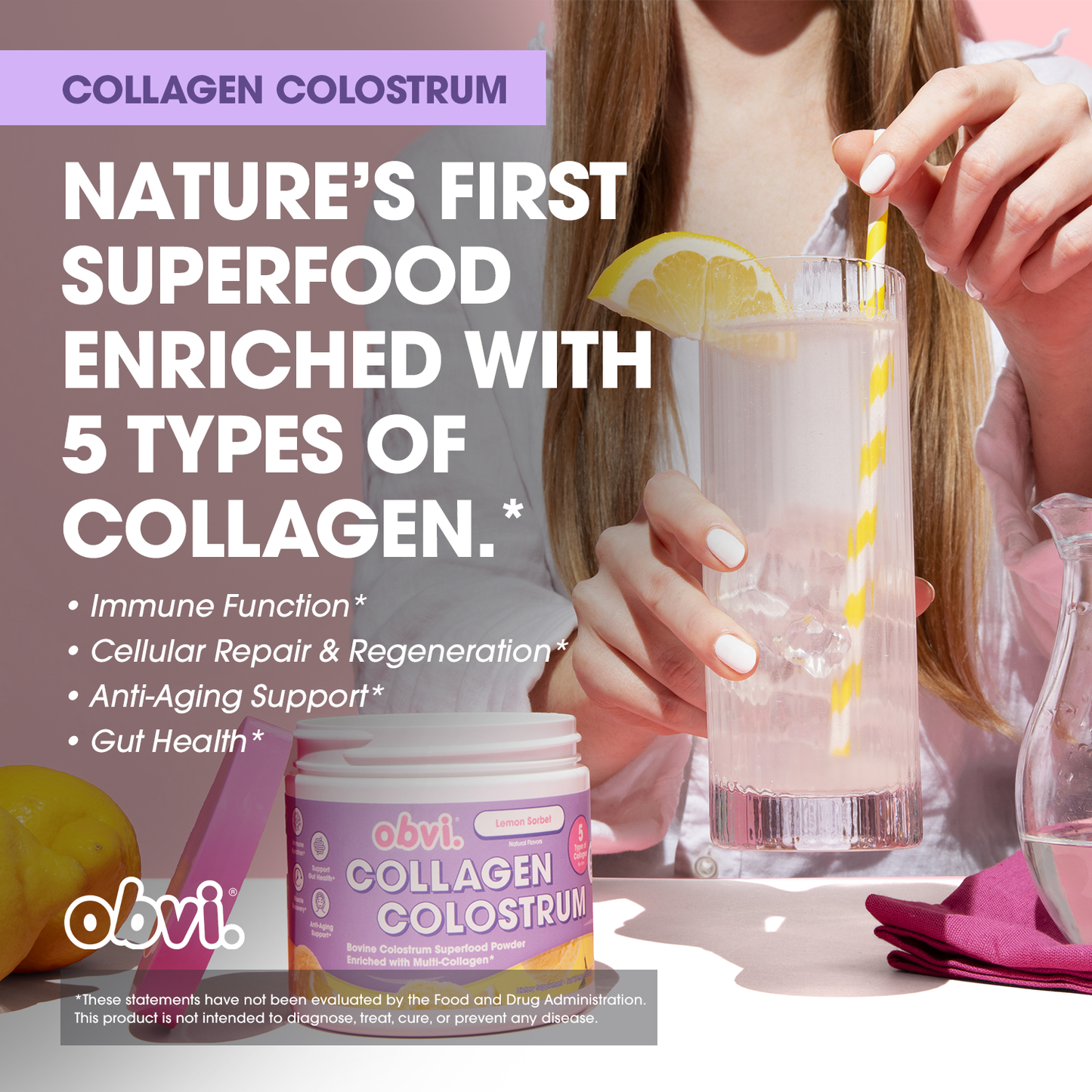 Obvi. Colostrum - Lemon Sorbet