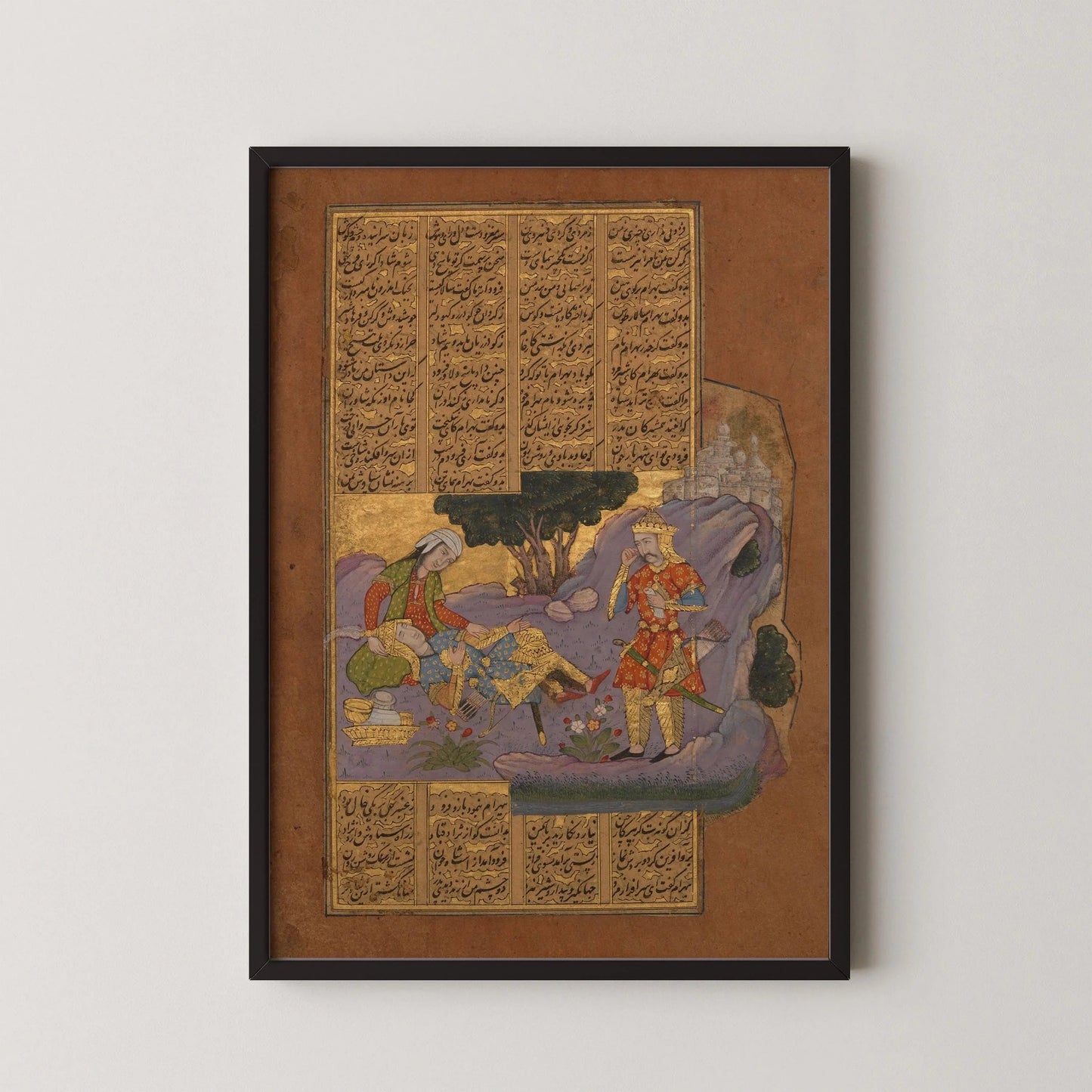 Death of Farud - Shahnama by Firdausi ‚Äì Persian Miniature Art of Astonishing Detail and Beauty | PRINT Framed Available