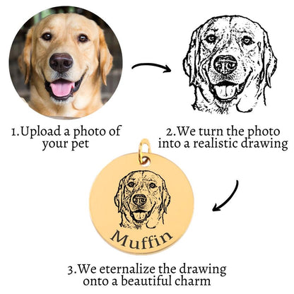 Engravable Dog Portrait Necklace