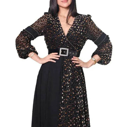 Deep V-neck Dress European And American Elegant Fashion Simple Charming
