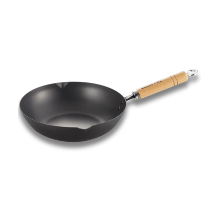 Poêle à frire profonde Yoshikawa Cook-Pal Ren 24cm – Acier au carbone nitruré, Fabriquée au Japon