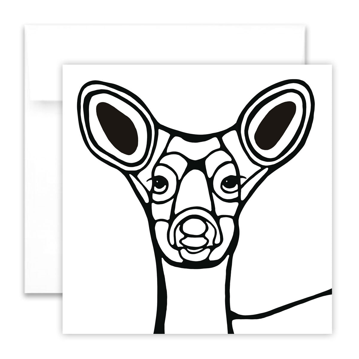 Carte de vœux à colorier - Cerf