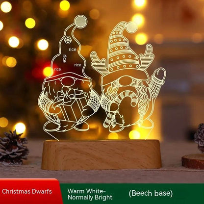 Décoration de Noël Lampe 3D Acrylique LED Veilleuses Nouvel An Saint-Valentin Cadeau de Noël pour Enfants Ornements de Noël