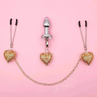 Love Chain Sex Toys Bell For Women Nipple Clamp Anal Plug