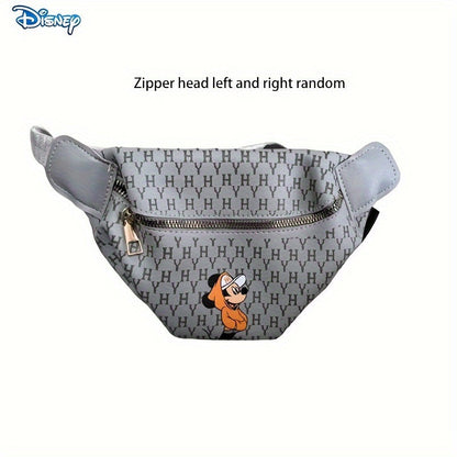 1pc Disney Mickey Cartoon Fanny PU Material Pack, Adjustable Strap Waist Bag With Fashion Zipper, Suitable For Sports & Outdoor Activities