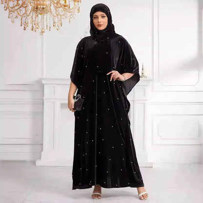 Black Abaya Hijab Jilbab Abaya for ArabMiddle East Arab Dubai Islamic Wear for Women Eid Jalabiya for Women Abaya Khimar set