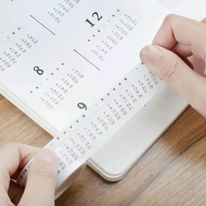 Digital Hand Account Tape Sticker Time Management Month Week
