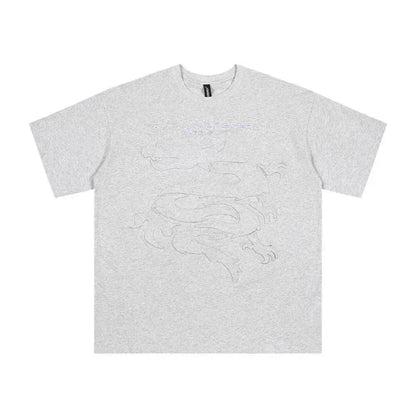 Dragon Paste Cloth Embroidery Short Sleeve