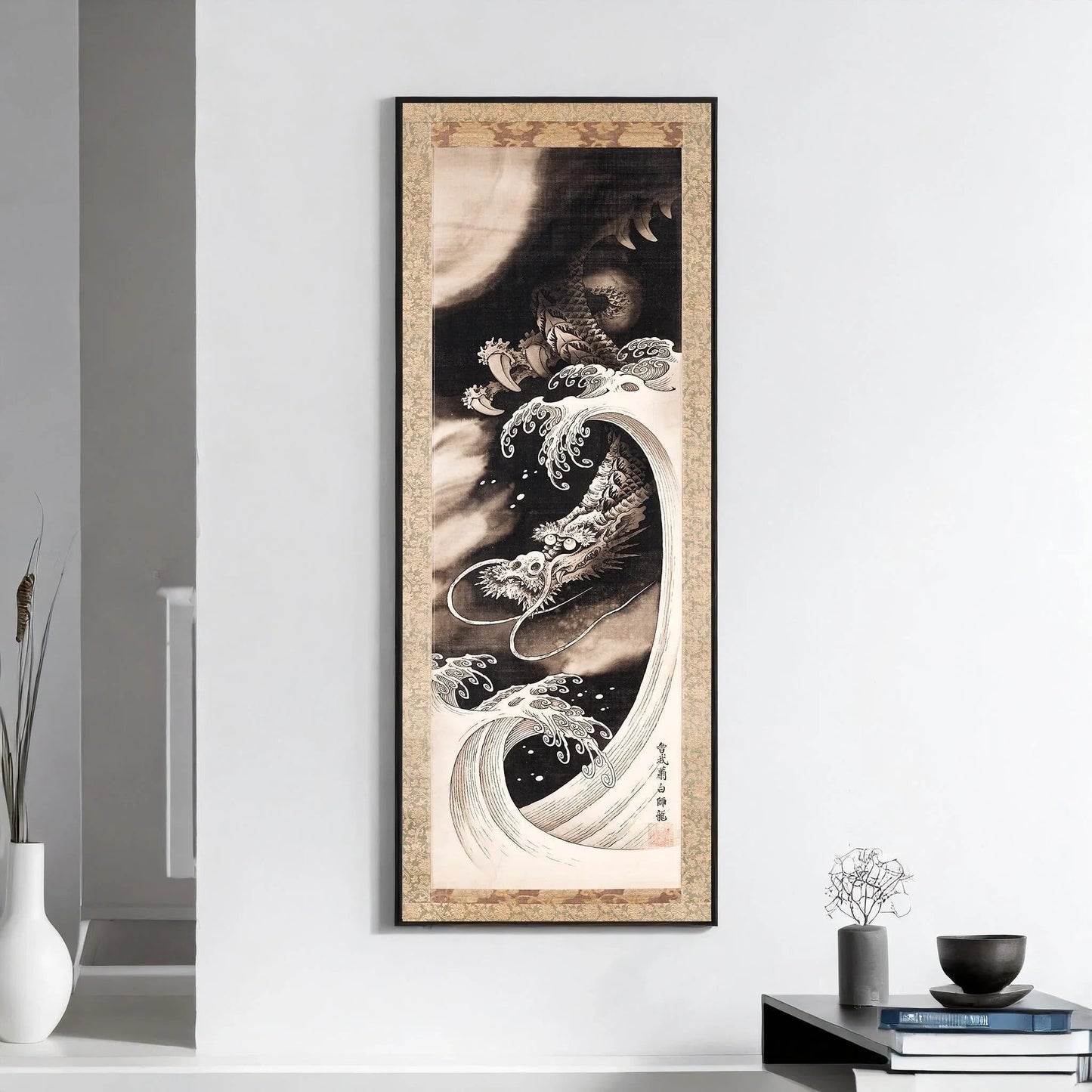 Japanese Dragon Art Print: Vintage Soga Sohaku Giclee Artwork